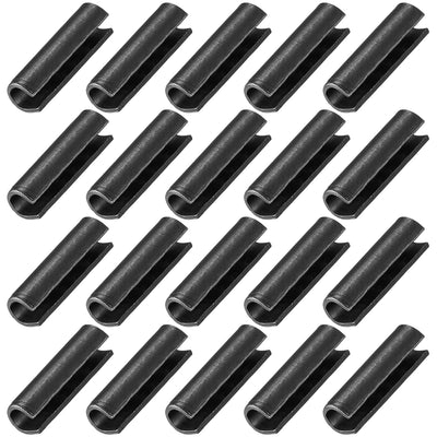 Harfington Dowel Pin Carbon Steel Split Spring Roll Shelf Support Pin Fasten Hardware Black 20Pcs