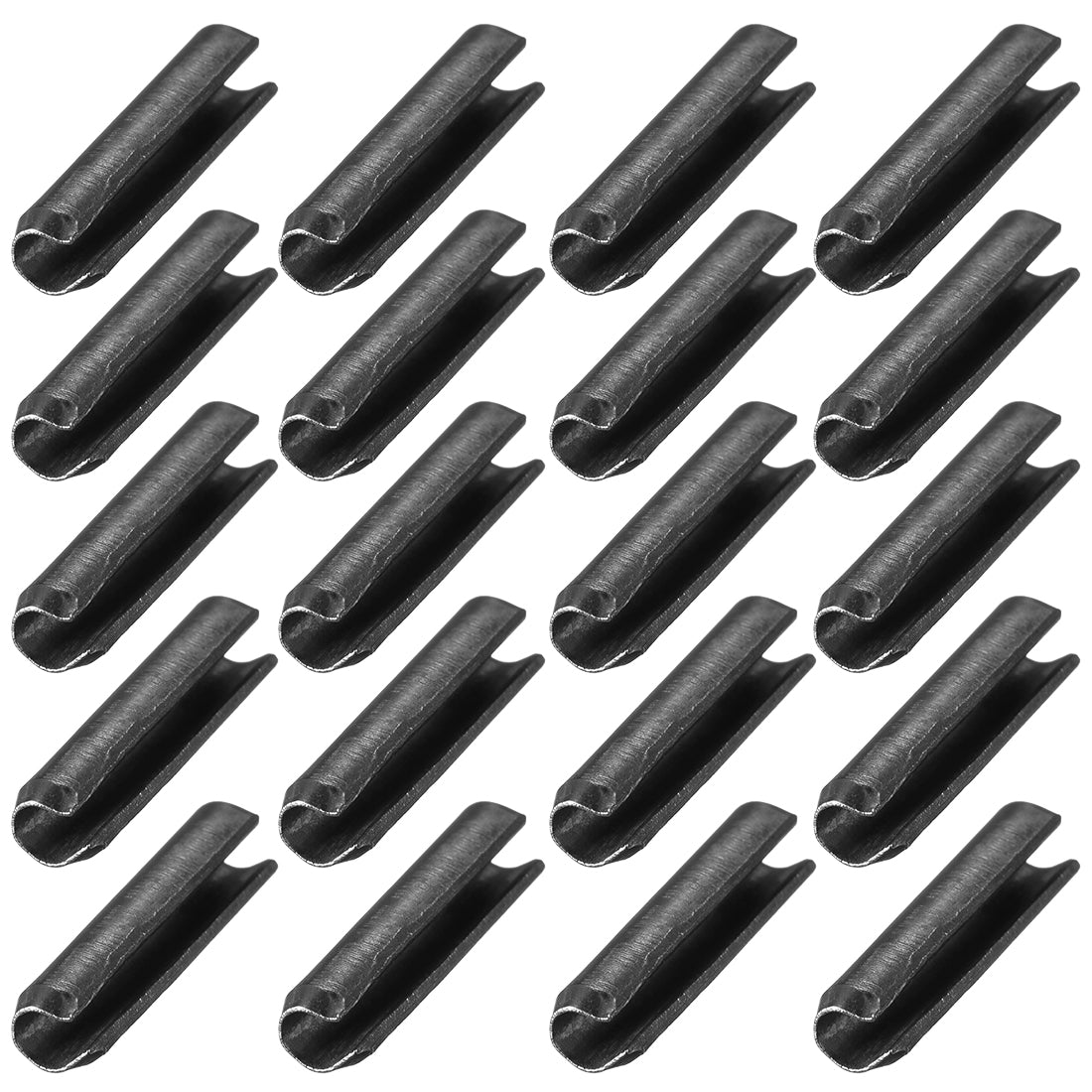 Harfington Dowel Pin Carbon Steel Split Spring Roll Shelf Support Pin Fasten Hardware Black 20Pcs