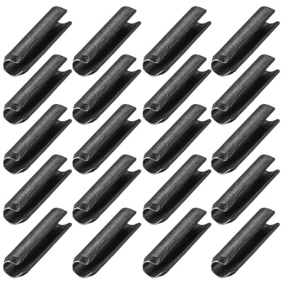 Harfington Dowel Pin Carbon Steel Split Spring Roll Shelf Support Pin Fasten Hardware Black 20Pcs