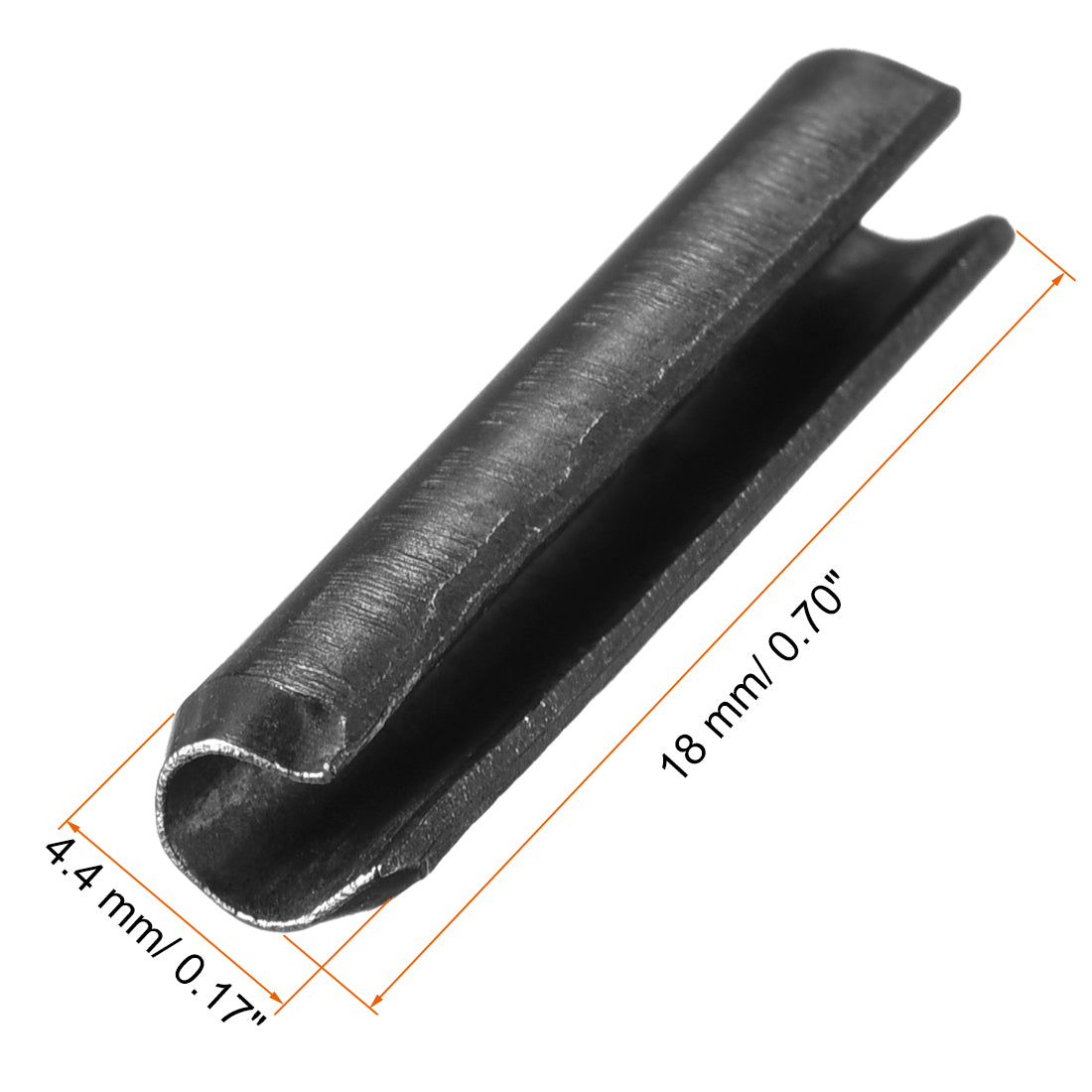 Harfington Dowel Pin Carbon Steel Split Spring Roll Shelf Support Pin Fasten Hardware Black 20Pcs