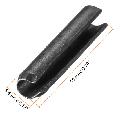 Harfington Dowel Pin Carbon Steel Split Spring Roll Shelf Support Pin Fasten Hardware Black 20Pcs