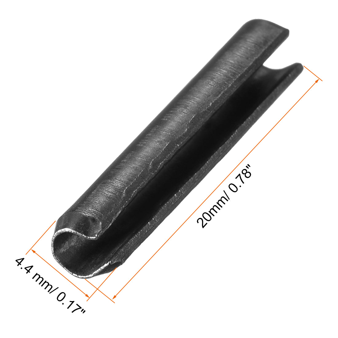 Harfington Dowel Pin Carbon Steel Split Spring Roll Shelf Support Pin Fasten Hardware Black 20Pcs