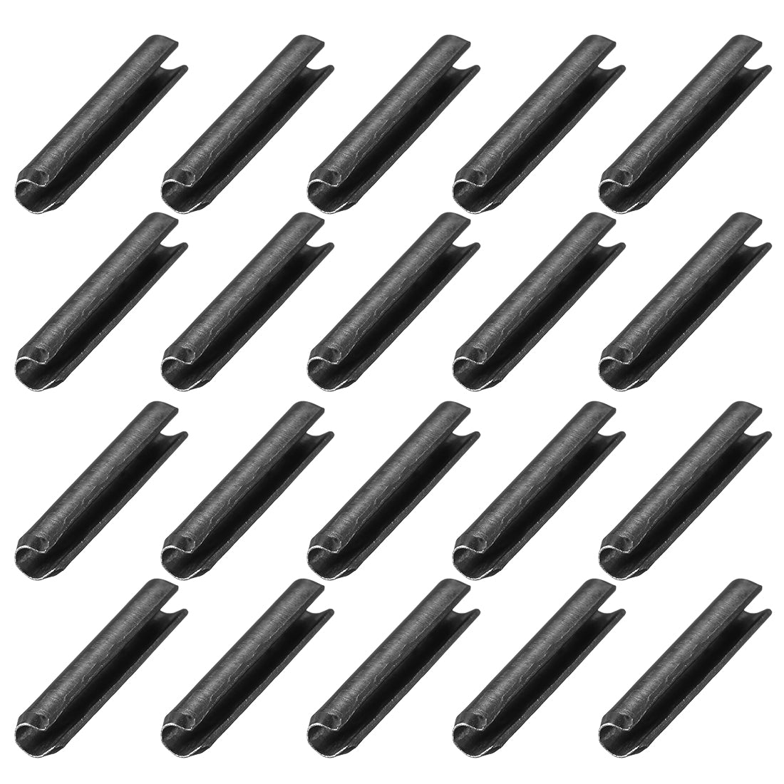 Harfington Dowel Pin Carbon Steel Split Spring Roll Shelf Support Pin Fasten Hardware Black 20Pcs