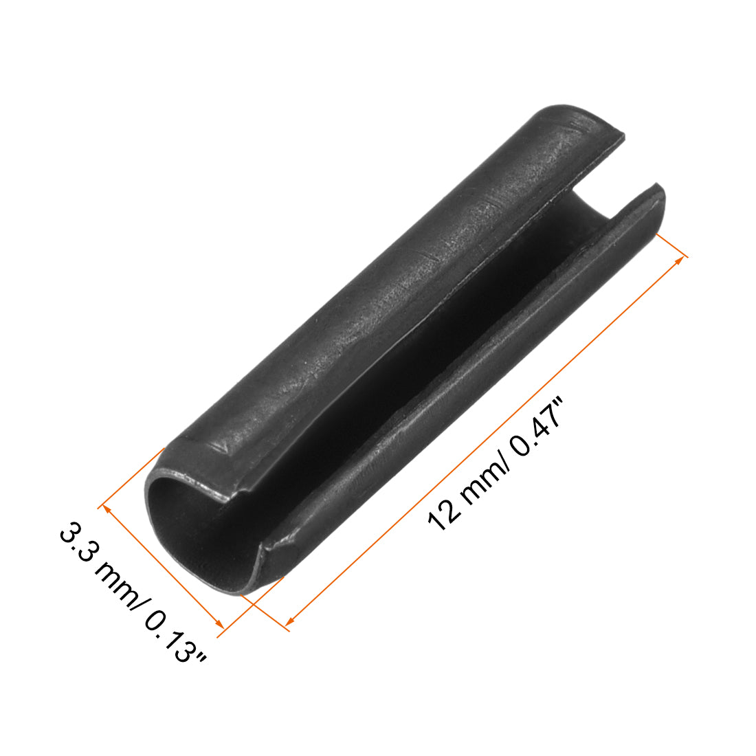 Harfington Dowel Pin Carbon Steel Split Spring Roll Shelf Support Pin Fasten Hardware Black 20Pcs