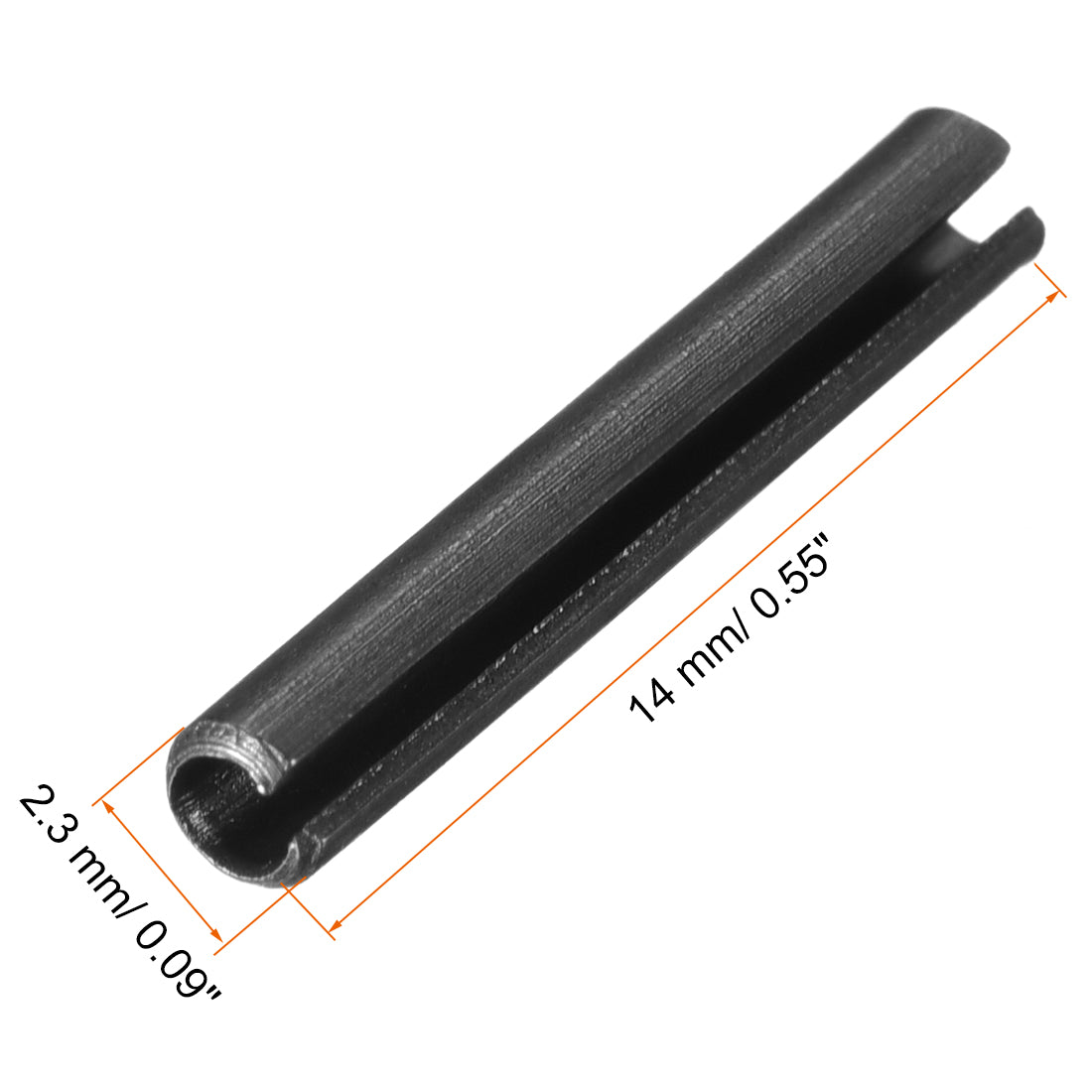 Harfington Dowel Pin Carbon Steel Split Spring Roll Shelf Support Pin Fasten Hardware Black 30Pcs