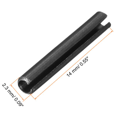 Harfington Dowel Pin Carbon Steel Split Spring Roll Shelf Support Pin Fasten Hardware Black 30Pcs