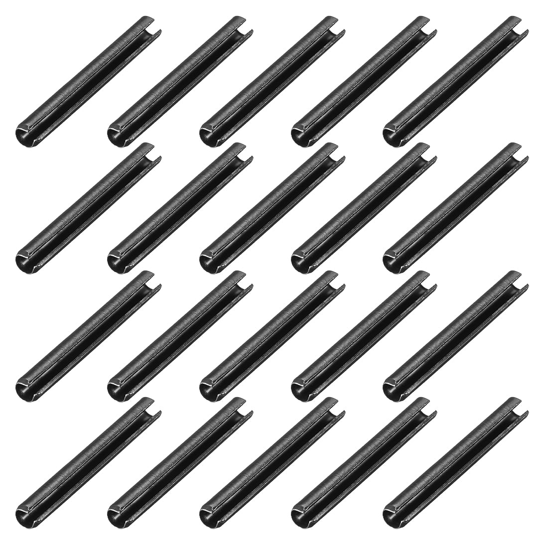 Harfington Dowel Pin Carbon Steel Split Spring Roll Shelf Support Pin Fasten Hardware Black 20Pcs