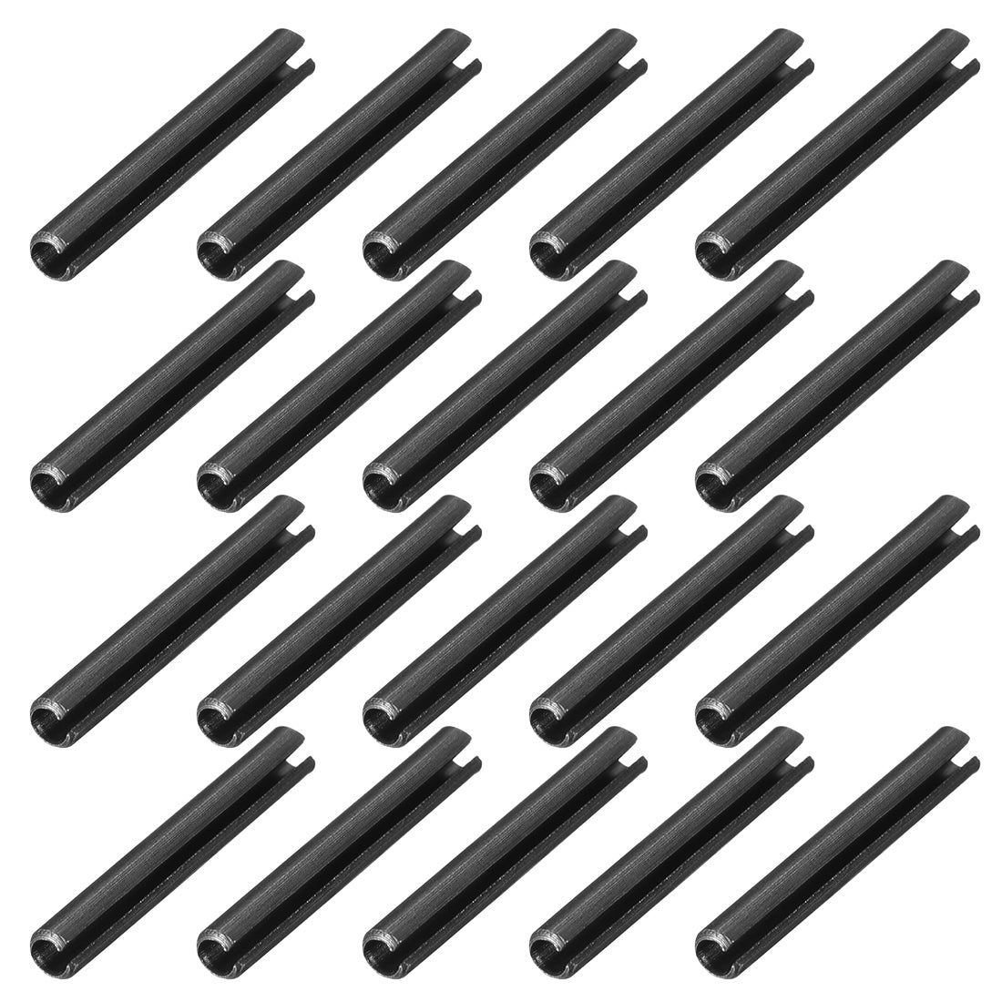 Harfington Dowel Pin Carbon Steel Split Spring Roll Shelf Support Pin Fasten Hardware Black 20Pcs
