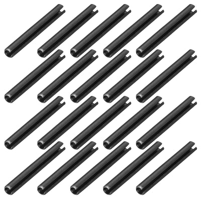 Harfington Dowel Pin Carbon Steel Split Spring Roll Shelf Support Pin Fasten Hardware Black 20Pcs