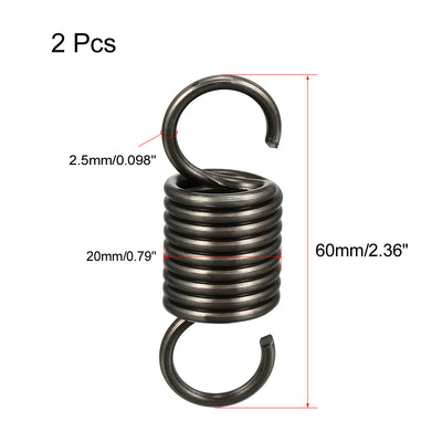 Harfington Extended Compressed Spring Spring Steel Small Dual Hook Tension Spring 2pcs
