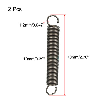 Harfington Extended Compressed Spring Spring Steel Small Dual Hook Tension Spring 2pcs
