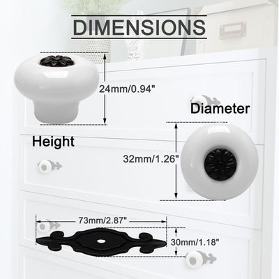 Harfington Ceramic Vintage Knobs Drawer Pull Handle Cupboard Wardrobe Cabinet 10pcs