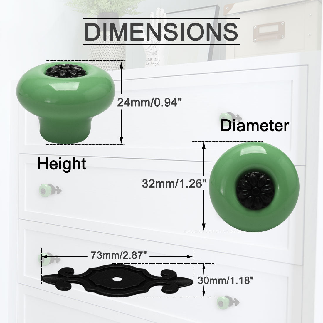 Harfington Ceramic Vintage Knobs Drawer Pull Handle Cupboard Wardrobe Cabinet 10pcs