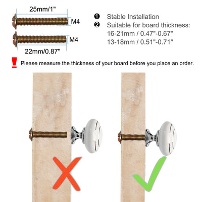 Harfington Ceramic Vintage Knobs Drawer Pull Handle Cupboard Dresser 4pcs