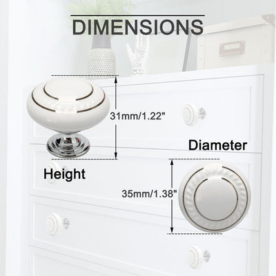 Harfington Ceramic Vintage Knobs Drawer Pull Handle Cupboard Dresser 4pcs