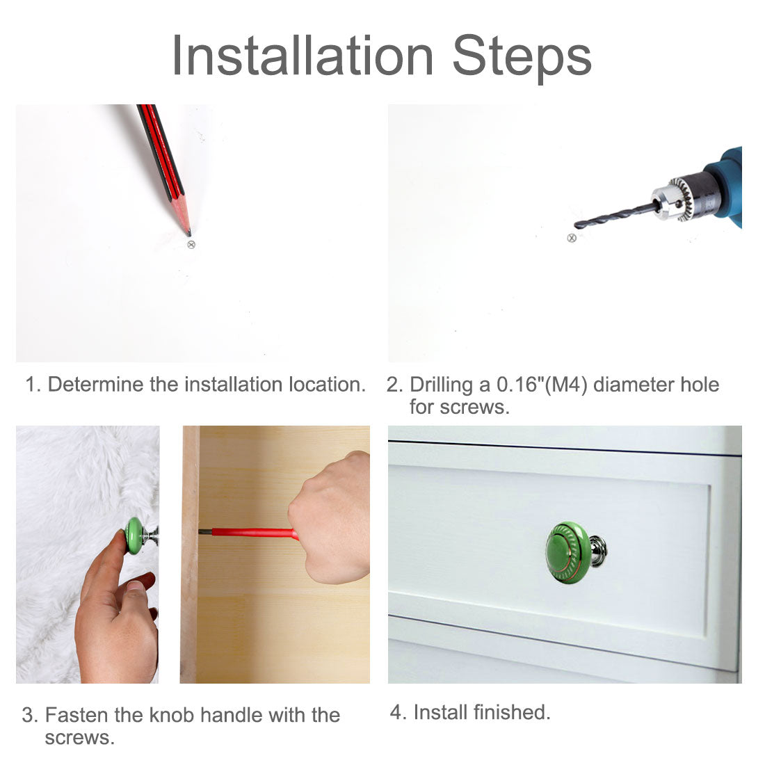 Harfington Ceramic Vintage Knobs Drawer Pull Handle Cupboard Dresser 6pcs