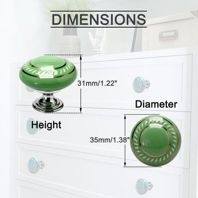 Harfington Ceramic Vintage Knobs Drawer Pull Handle Cupboard Dresser 6pcs