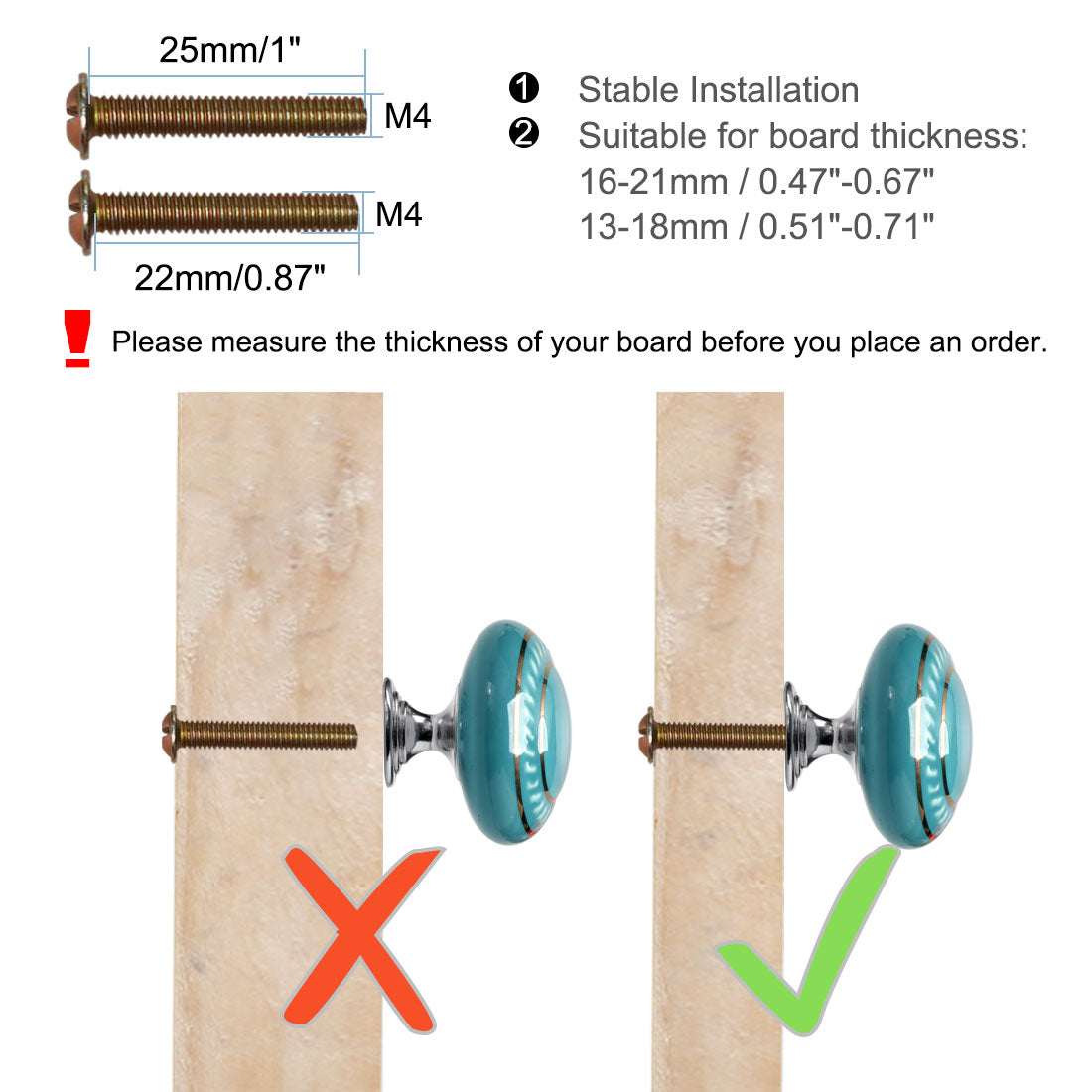 Harfington Ceramic Vintage Knobs Drawer Pull Handle Cupboard Dresser 6pcs