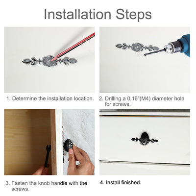 Harfington Ceramic Vintage Knob Drawer Pull Handles Cupboard Wardrobe 6pcs