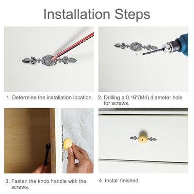 Harfington Ceramic Vintage Knob Drawer Pull Handles Cupboard Wardrobe 6pcs