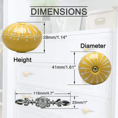Harfington Ceramic Vintage Knob Drawer Pull Handles Cupboard Wardrobe 6pcs