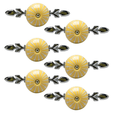 Harfington Ceramic Vintage Knob Drawer Pull Handles Cupboard Wardrobe 6pcs