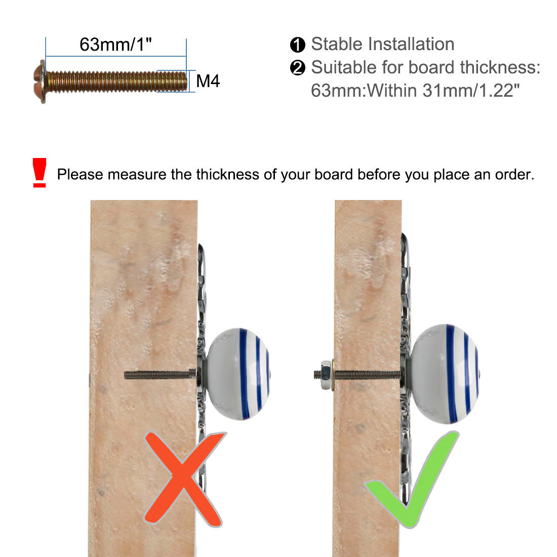 Harfington Ceramic Vintage Knob Drawer Pull Handles Cupboard Wardrobe 6pcs