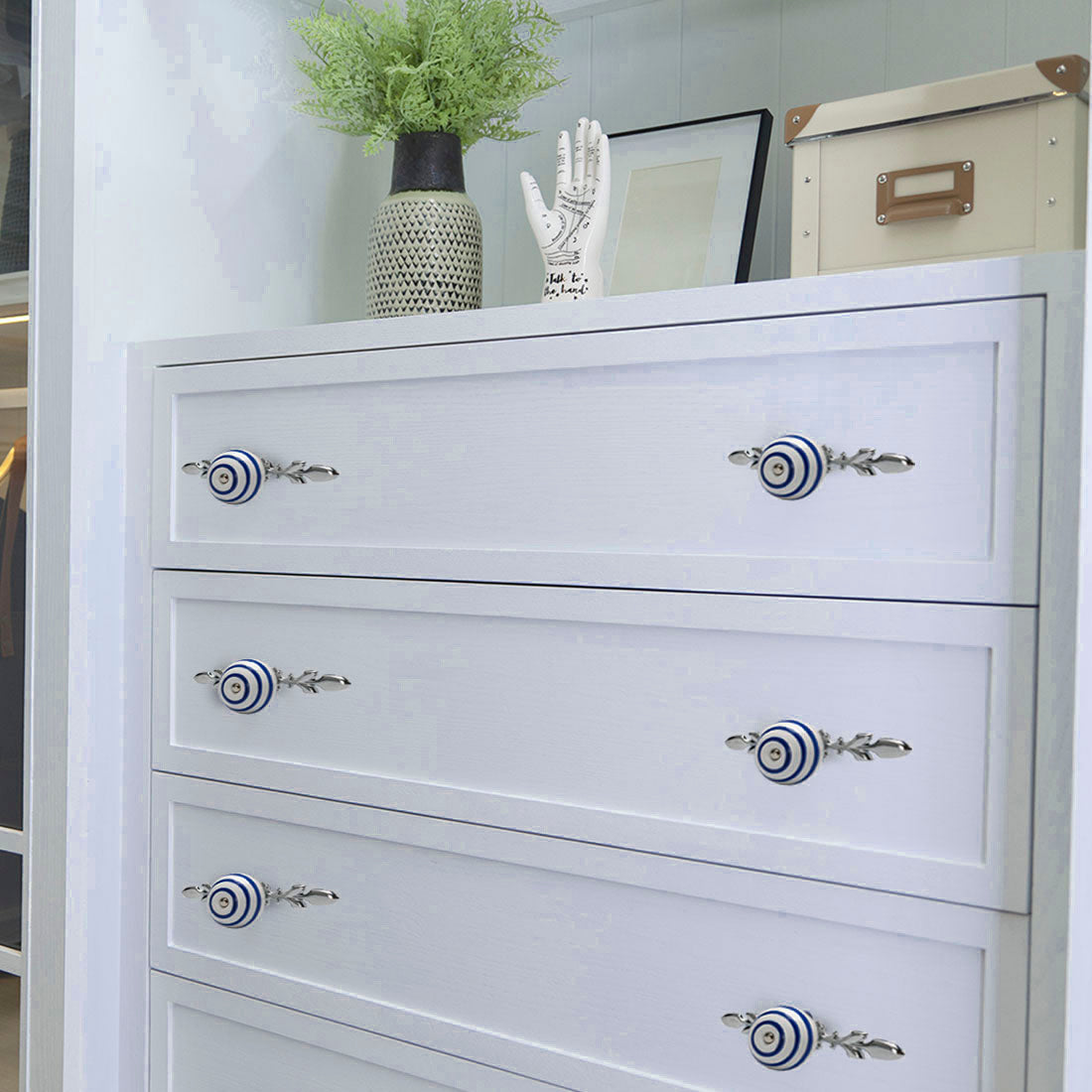 Harfington Ceramic Vintage Knob Drawer Pull Handles Cupboard Wardrobe 6pcs