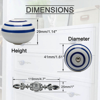 Harfington Ceramic Vintage Knob Drawer Pull Handles Cupboard Wardrobe 6pcs