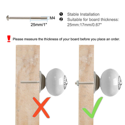 Harfington Ceramic Vintage Knobs Drawer Round Pull Handle Wardrobe Dresser 6pcs