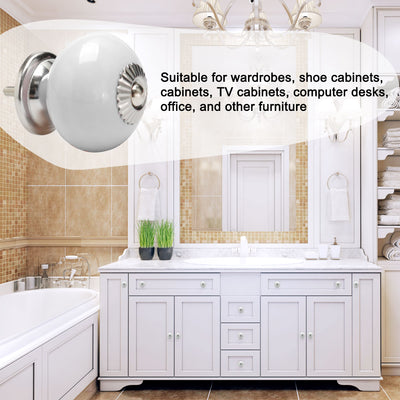 Harfington Ceramic Vintage Knobs Drawer Round Pull Handle Wardrobe Dresser 6pcs