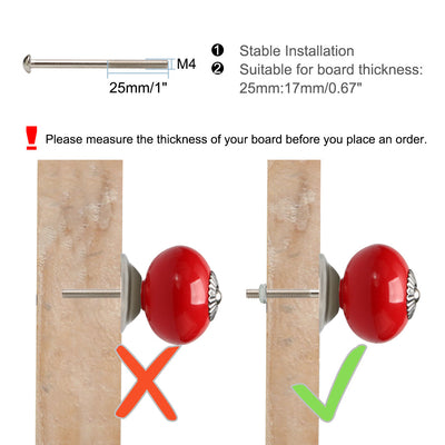 Harfington Ceramic Vintage Knobs Drawer Round Pull Handle Wardrobe Dresser 6pcs