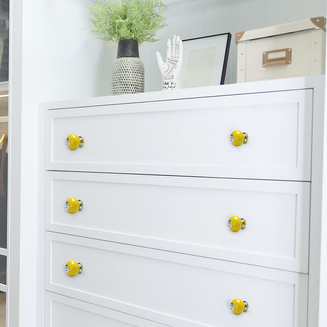 Harfington Ceramic Vintage Knobs Drawer Round Pull Handle Wardrobe Dresser 6pcs