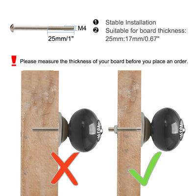 Harfington Ceramic Vintage Knob Drawer Round Handle Cupboard Wardrobe Dresser 6pcs