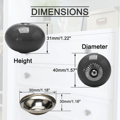 Harfington Ceramic Vintage Knob Drawer Round Handle Cupboard Wardrobe Dresser 6pcs