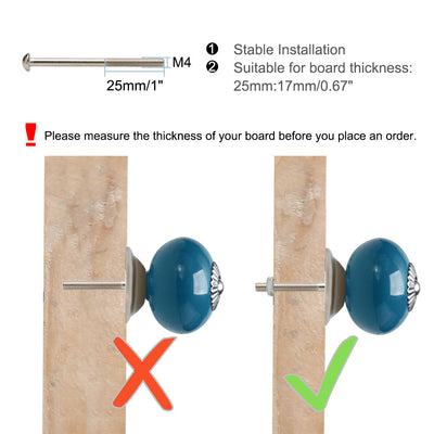 Harfington Ceramic Vintage Knob Drawer Round Handle Cupboard Wardrobe Dresser 4pcs