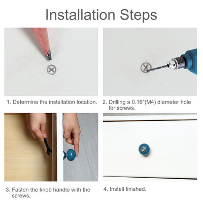 Harfington Ceramic Vintage Knob Drawer Round Handle Cupboard Wardrobe Dresser 4pcs