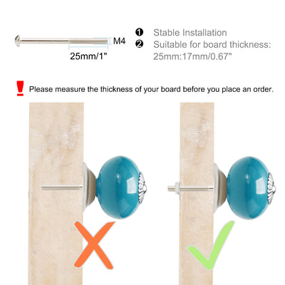 Harfington Ceramic Vintage Knob Drawer Round Handle Cupboard Wardrobe Dresser 6pcs