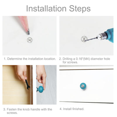 Harfington Ceramic Vintage Knob Drawer Round Handle Cupboard Wardrobe Dresser 6pcs