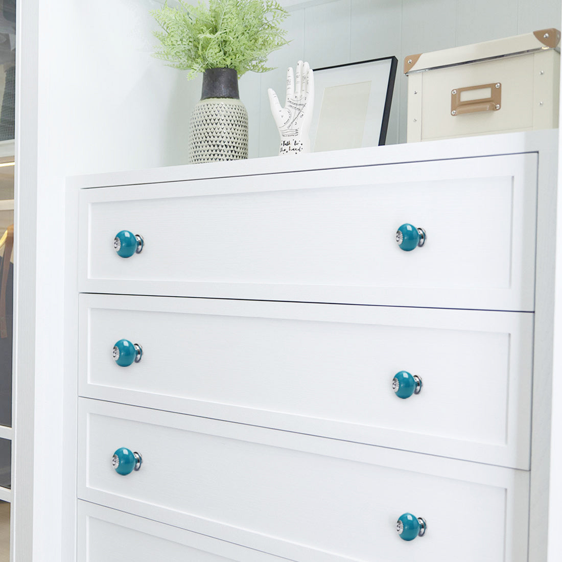 Harfington Ceramic Vintage Knob Drawer Round Handle Cupboard Wardrobe Dresser 6pcs