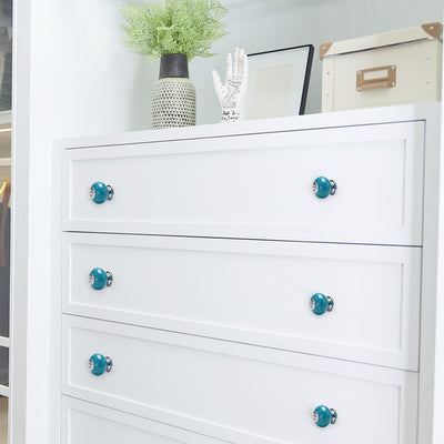 Harfington Ceramic Vintage Knob Drawer Round Handle Cupboard Wardrobe Dresser 6pcs