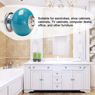 Harfington Ceramic Vintage Knob Drawer Round Handle Cupboard Wardrobe Dresser 6pcs