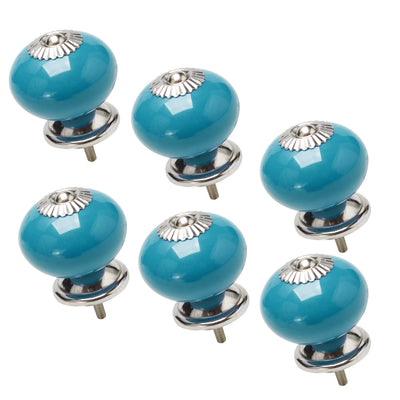 Harfington Ceramic Vintage Knob Drawer Round Handle Cupboard Wardrobe Dresser 6pcs