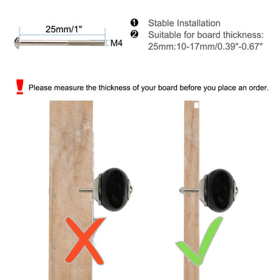 Harfington Ceramic Vintage Knob Drawer Round Pull Handle Wardrobe Dresser Door 6pcs