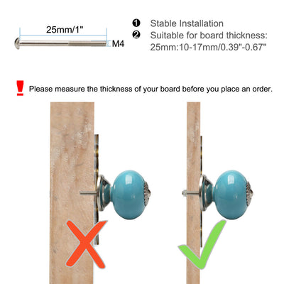 Harfington Ceramic Vintage Knob Drawer Round Pull Handle Wardrobe Dresser Door 6pcs