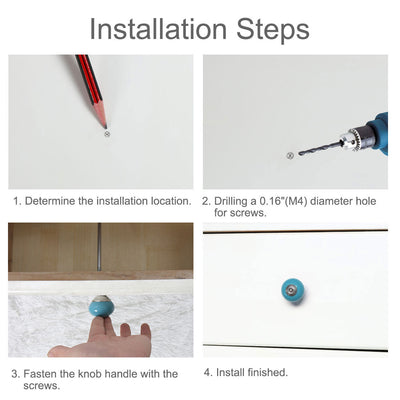 Harfington Ceramic Vintage Knob Drawer Round Pull Handle Wardrobe Dresser Door 6pcs