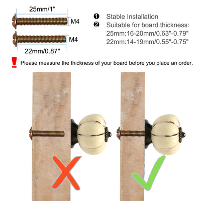 Harfington Ceramic Vintage Knob Drawer Dresser Pumpkin Handle Wardrobe Cupboard 4pcs