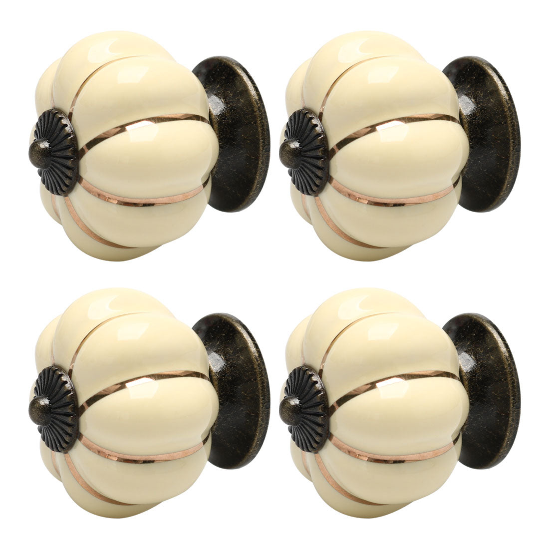 Harfington Ceramic Vintage Knob Drawer Dresser Pumpkin Handle Wardrobe Cupboard 4pcs