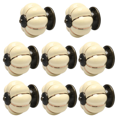Harfington Ceramic Vintage Knob Dresser Pumpkin Pull Handle Cupboard Wardrobe 8pcs