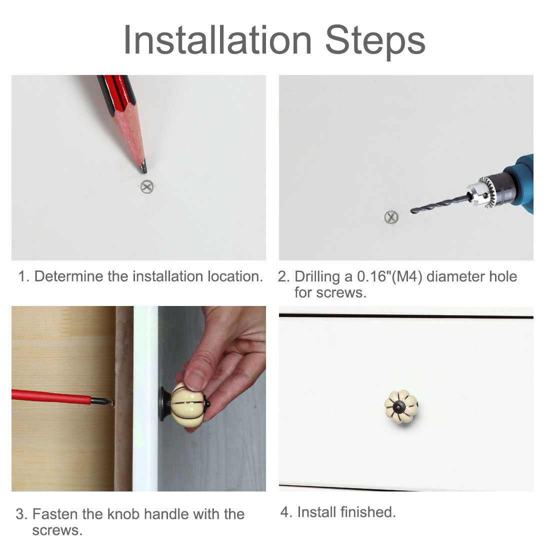 Harfington Ceramic Vintage Knob Dresser Pumpkin Pull Handle Cupboard Wardrobe 10pcs